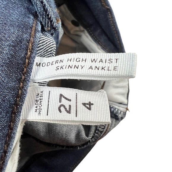 Loft Dark Wash Modern High Waist Skinny Ankle Jeans Size 27 - Picture 6 of 9